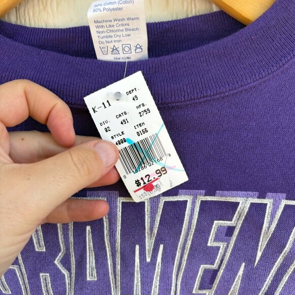 Vintage Sacramento Kings Crewneck Sweater XL Purple NBA 90's Retro Deadstock USA - Picture 5 of 8